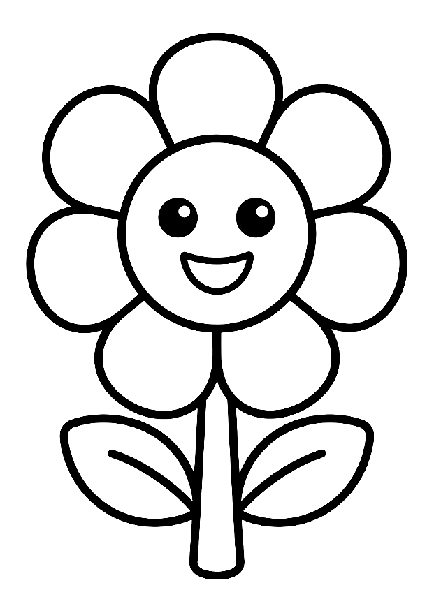 Smiling Flower coloring page