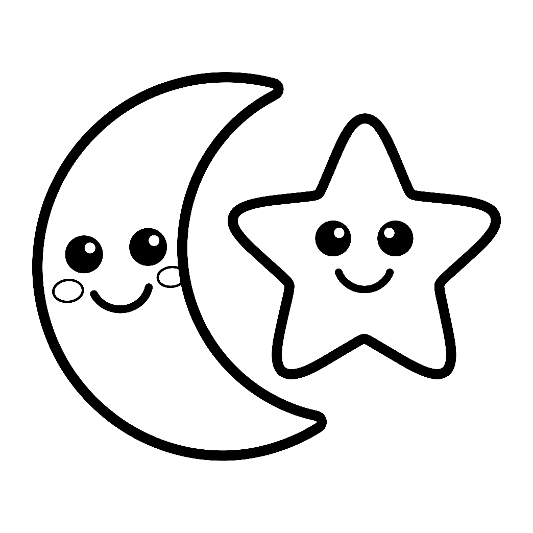 Smiling Moon coloring page