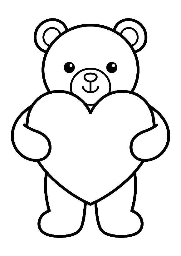 Teddy Bear Heart coloring page