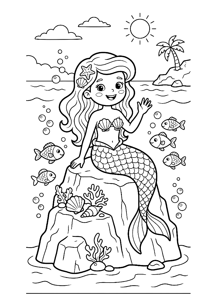Mermaid coloring page