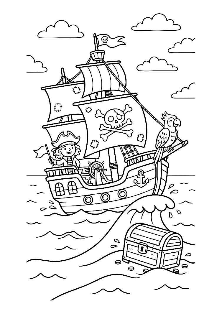Pirate Ship coloring page