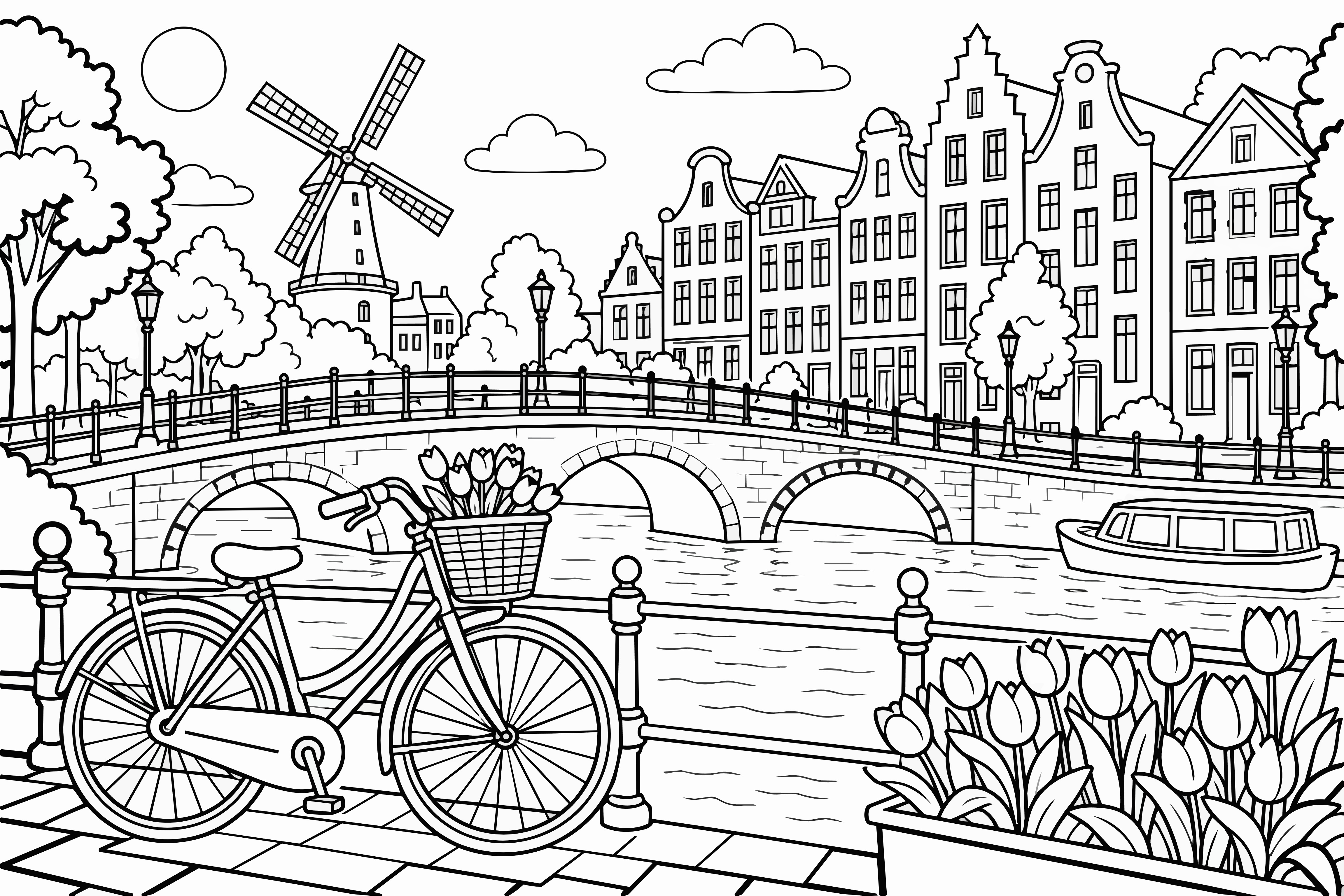 Amsterdam Colouring Page coloring page